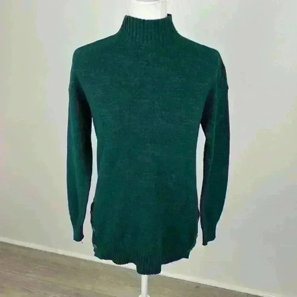 LC Lauren Conrad Dark Green Turtleneck Sweater Size XS